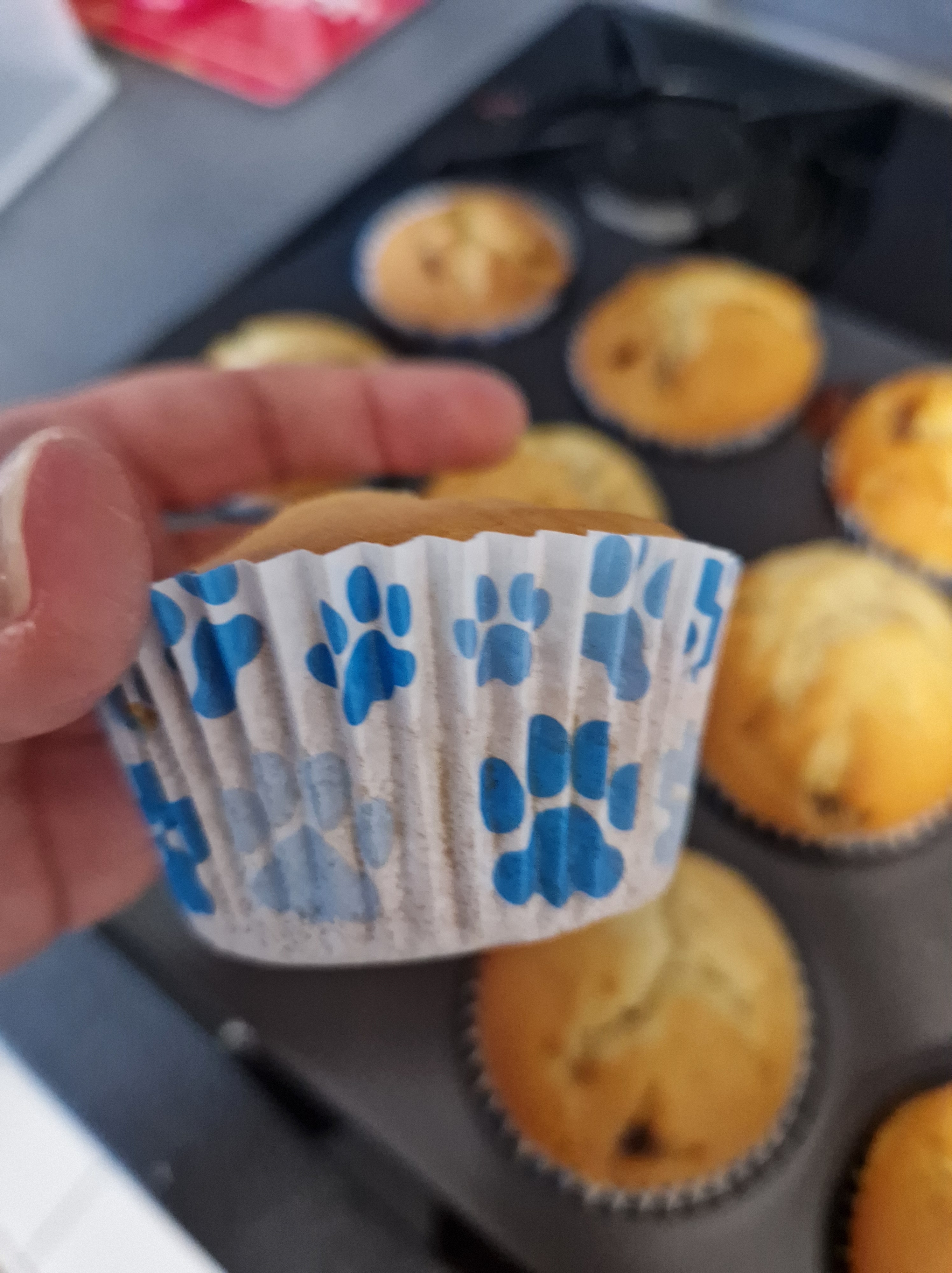 Muffin dans son moule en papier au motif Pat'Patrouille